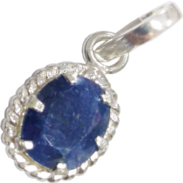 Natural Neelam (Blue Sapphire) Silver Locket, Original & Certified